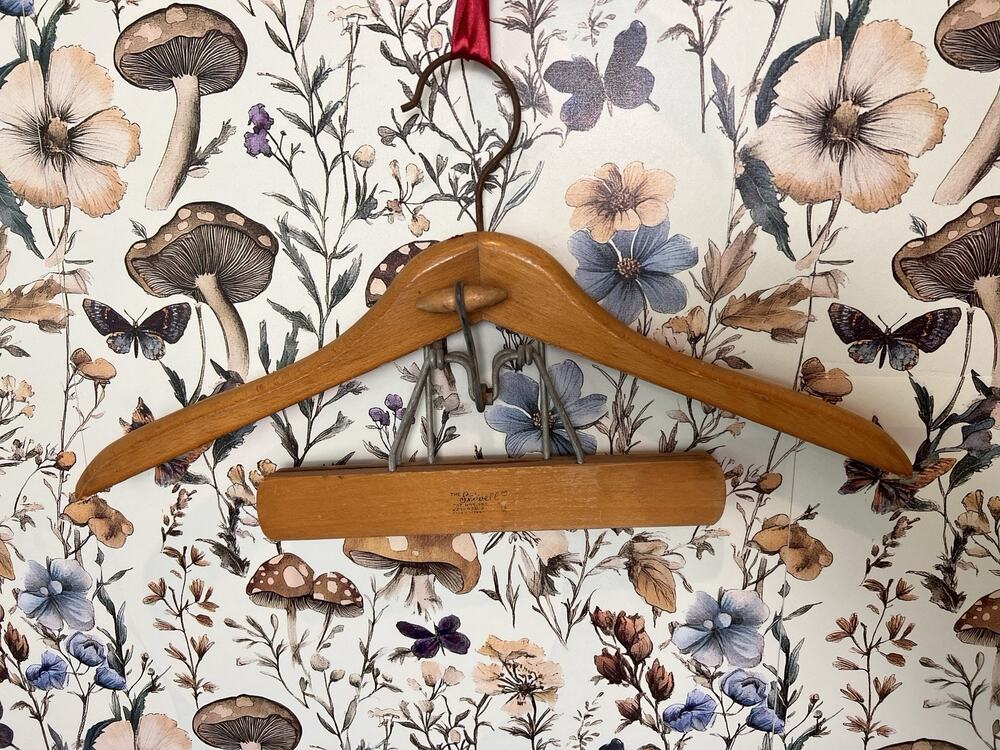 Vintage Setwell Wooden Clamp‎ Hanger Swing Hook Pants Skirt Trouser USA MCM